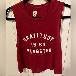 Red Spiritual Gangster Cropped Muscle Tank Sz Small